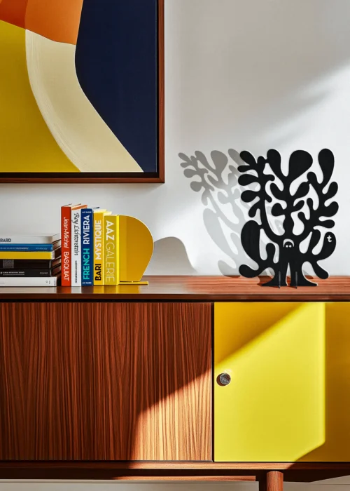 Sculpture design, arbre de vie statue Moderne, aluminium noir Artiste Tino