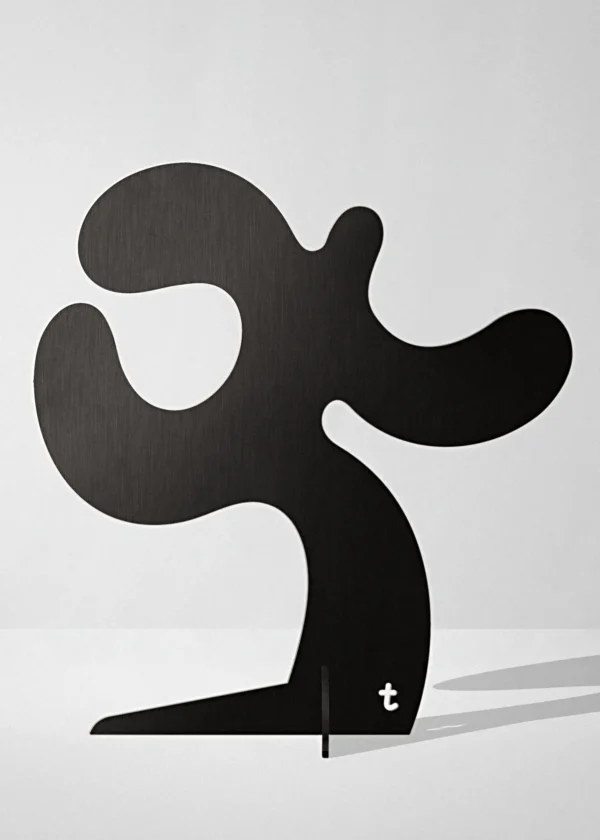 Sculpture Métalique, Coureur statue Moderne, aluminium noir Artiste Tino