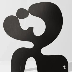 Sculpture Métalique, tête en l'air statue Moderne, aluminium noir Artiste Tino