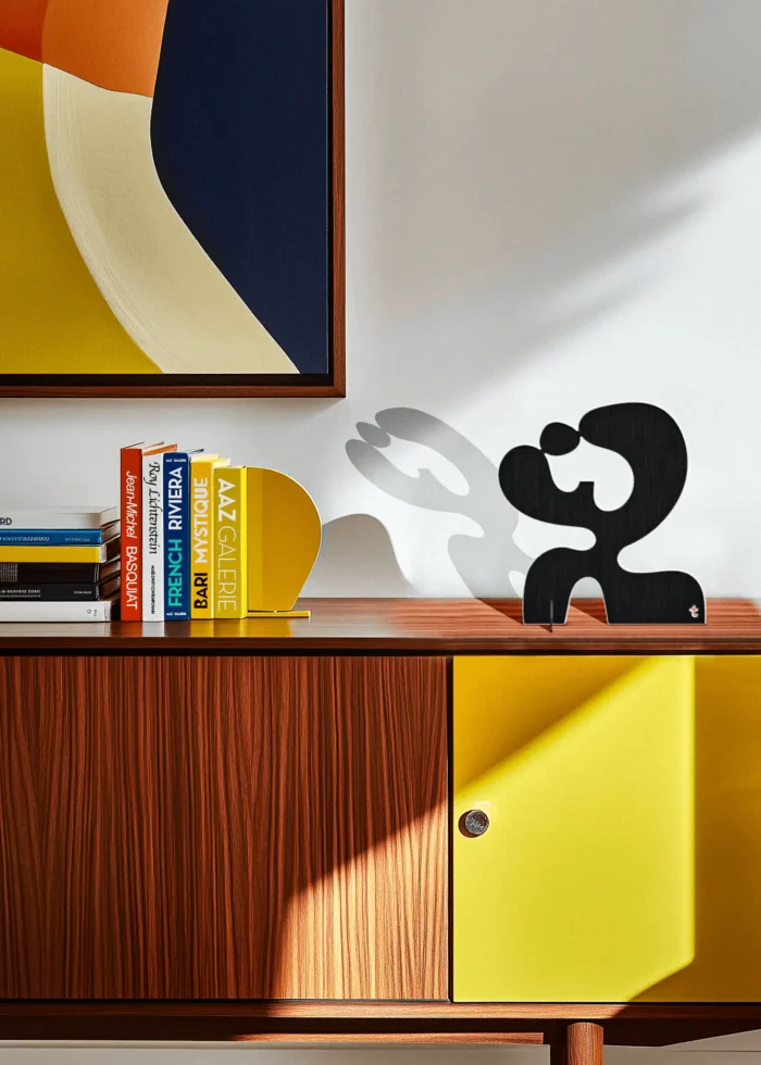 Tête-en-l'air_situation Sculpture design, tête en l'air statue Moderne, aluminium noir Artiste Tino