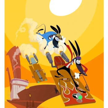 Affiche Ratz rapido Razmo, svetlanna design carré dessin animée, Illustration Monsieur Z Dessin animée