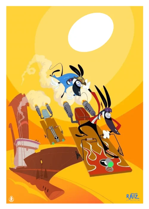 Affiche Ratz rapido Razmo, svetlanna design carré dessin animée, Illustration Monsieur Z Dessin animée