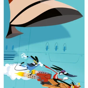 Affiche Ratz rapido Razmo, svetlanna design carré dessin animée,