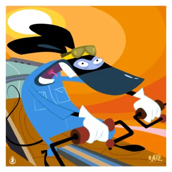 Affiche Ratz Razmo carré dessin animée,