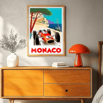 Affiche Monaco rétro vintage Voiture Monsieur Z . Décoration d'intérieur, Chalet Tableau, Œuvre d'art, Design, Affiche, Fine Art, Poster, Déco. AAZ GalerieMonsieur Z Illustration