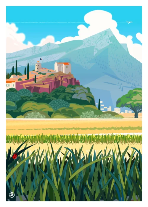 Affiche La garde Monsieur Z, Affiche AAZ, Affiche de Collection, Affiche côte d'azur, Vert, Sans texte