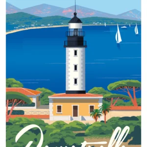 Affiche Phare de Camarat Ramatuelle Monsieur Z, Affiche AAZ, Affiche de Collection, Affiche côte d'azur,