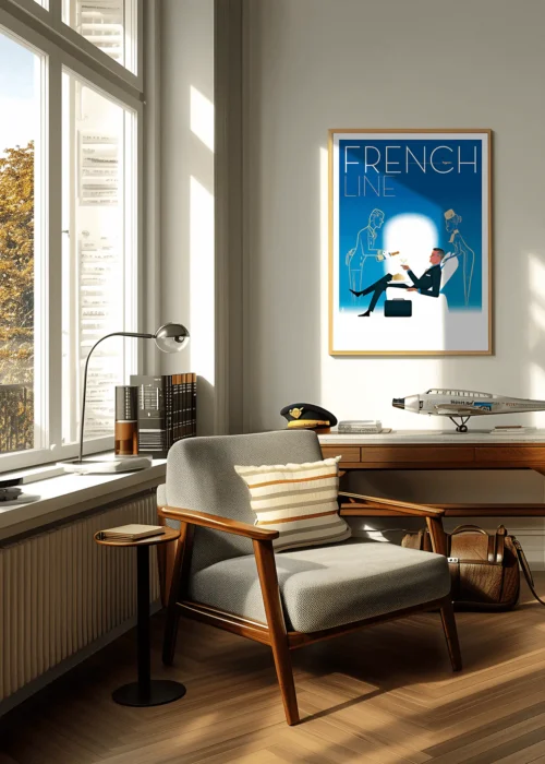 Affiche French Line Monsieur Z . Décoration d'intérieur. AAZ Galerie