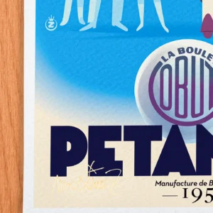 Affiche Pétanque Obut Line Signée Monsieur Z, Tirage d'art,