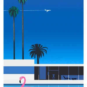 Affiche Flament Rose Piscine Monsieur Z, Affiche AAZ, Affiche de Collection, Affiche archi