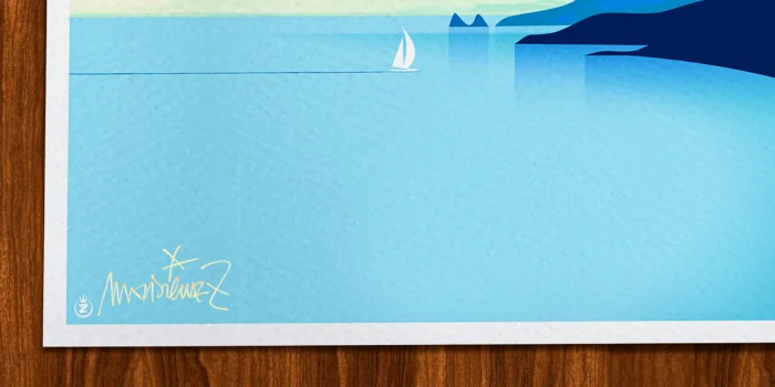 Long-Signature-474 Affiche côte d'azur Signée Monsieur Z, Tirage d'art,