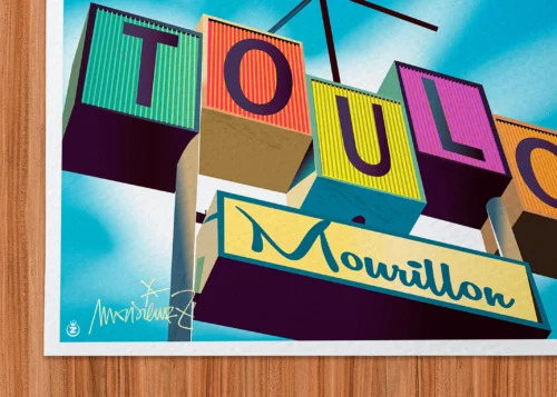 Affiche côte d'azur Signée Monsieur Z, Tirage d'art,