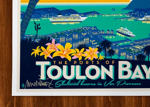 Affiche côte d'azur Signée Monsieur Z, Tirage d'art,