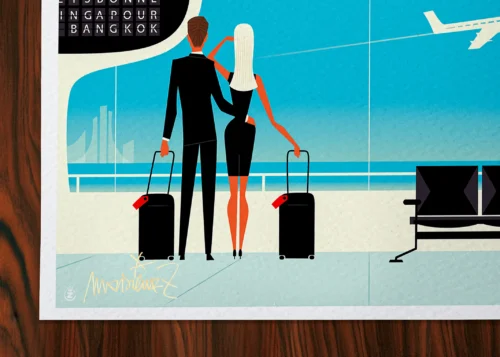 Affiche avion Signée Monsieur Z, Tirage d'art,