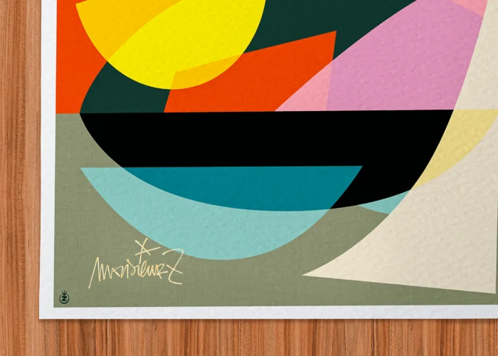 Rectangle-Signature-402 Affiche abstrait Signée Monsieur Z, Tirage d'art,