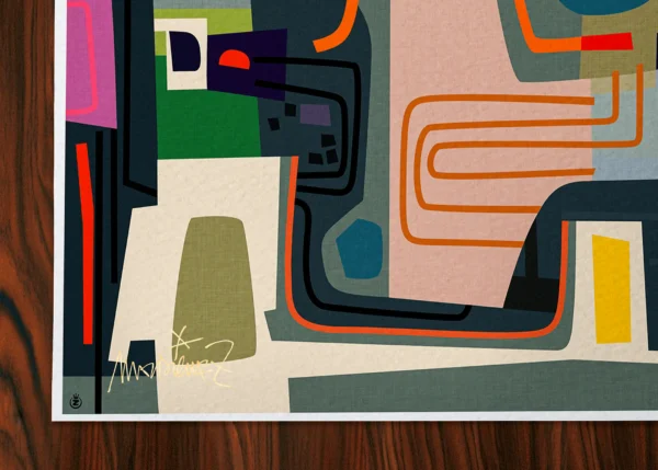 Rectangle-Signature-452 Affiche abstrait Signée Monsieur Z, Tirage d'art,