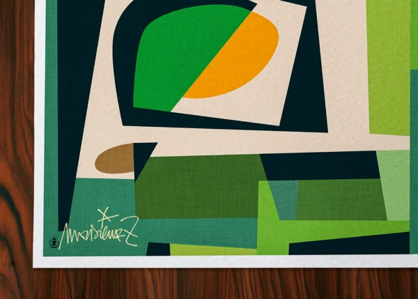 Rectangle-Signature-503 Affiche Abstrait Signée Monsieur Z, Tirage d'art,