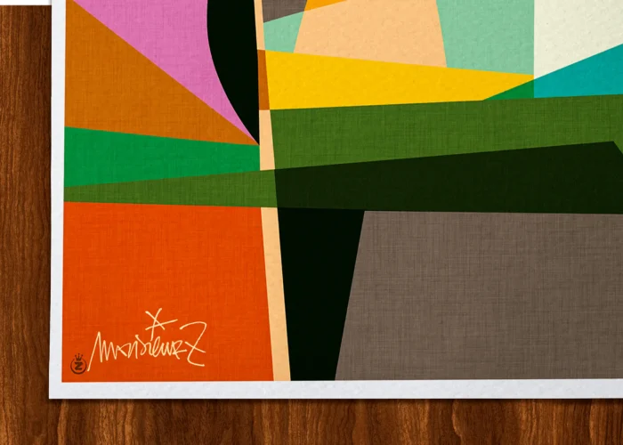 Rectangle-Signature-504 Affiche Abstrait Signée Monsieur Z, Tirage d'art,