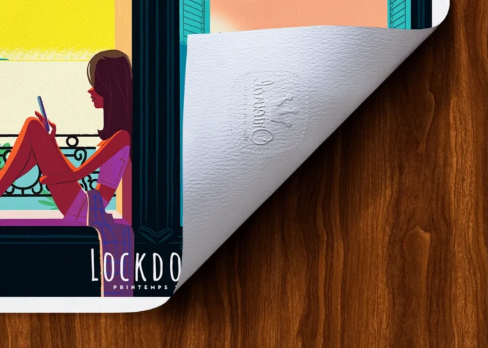 Rectangle-Tampon-368 Affiche Lockdown together Tampon Original Monsieur Z, Tirage d'art,