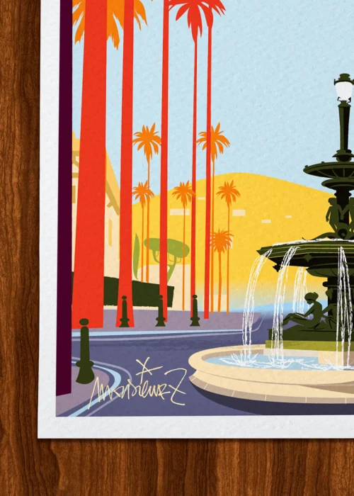 Affiche hyères Signée Monsieur Z, Tirage d'art,