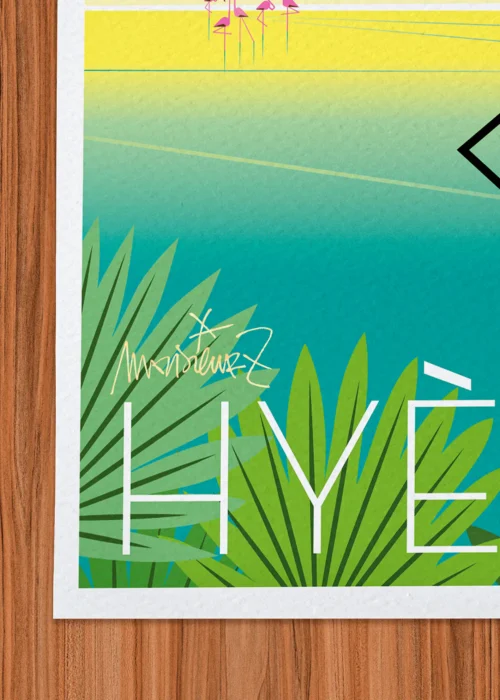 Affiche hyères Signée Monsieur Z, Tirage d'art,