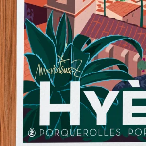 Affiche hyères Signée Monsieur Z, Tirage d'art,
