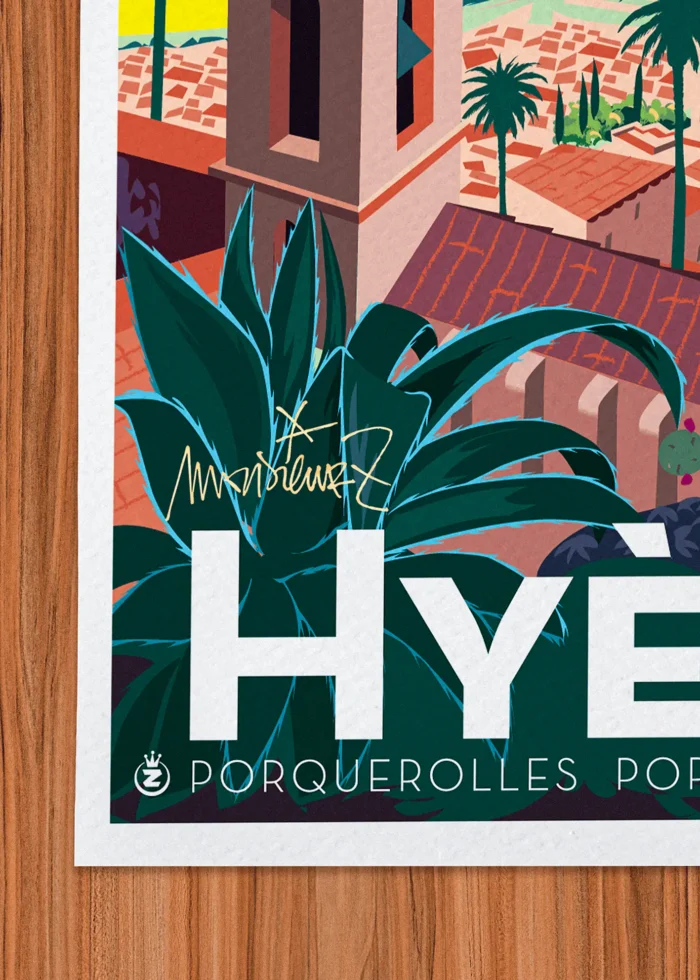 Signature-005 Affiche hyères Signée Monsieur Z, Tirage d'art,