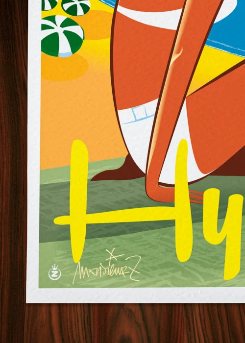 Affiche hyères Signée Monsieur Z, Tirage d'art,