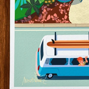 Affiche hyères Signée Monsieur Z, Tirage d'art,