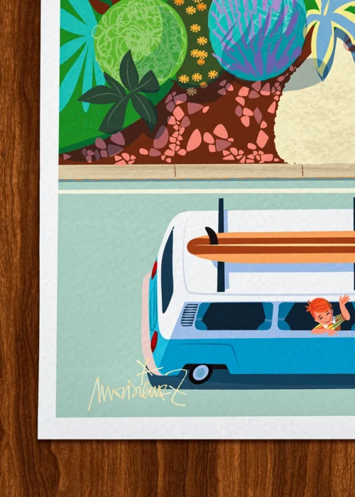 Affiche hyères Signée Monsieur Z, Tirage d'art,