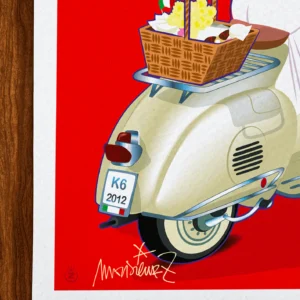 Affiche vespa Signée Monsieur Z, Tirage d'art,