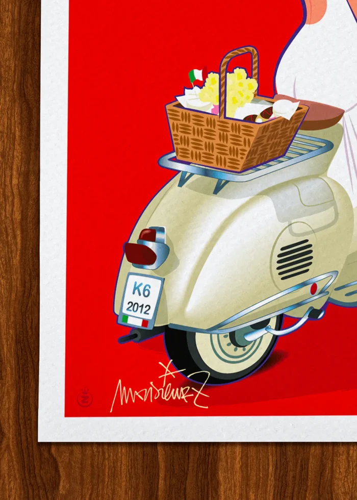 Signature-011 Affiche vespa Signée Monsieur Z, Tirage d'art,