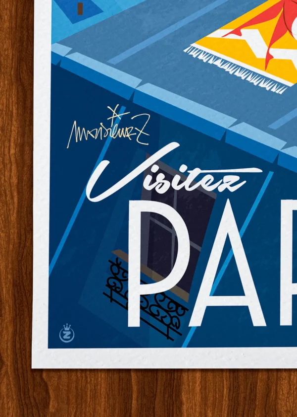 Signature-015 Affiche paris Signée Monsieur Z, Tirage d'art,