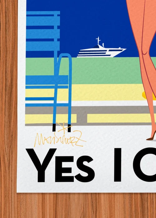 Affiche cannes Signée Monsieur Z, Tirage d'art,