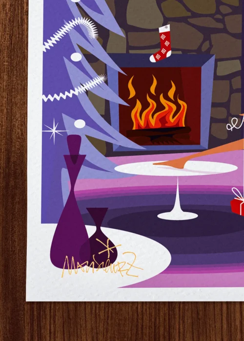 Affiche ski Signée Monsieur Z, Tirage d'art,