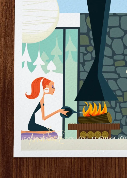 Affiche ski Signée Monsieur Z, Tirage d'art,