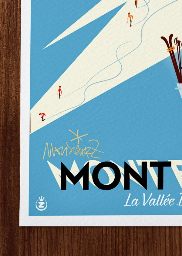 Signature-077 Affiche ski Signée Monsieur Z, Tirage d'art
