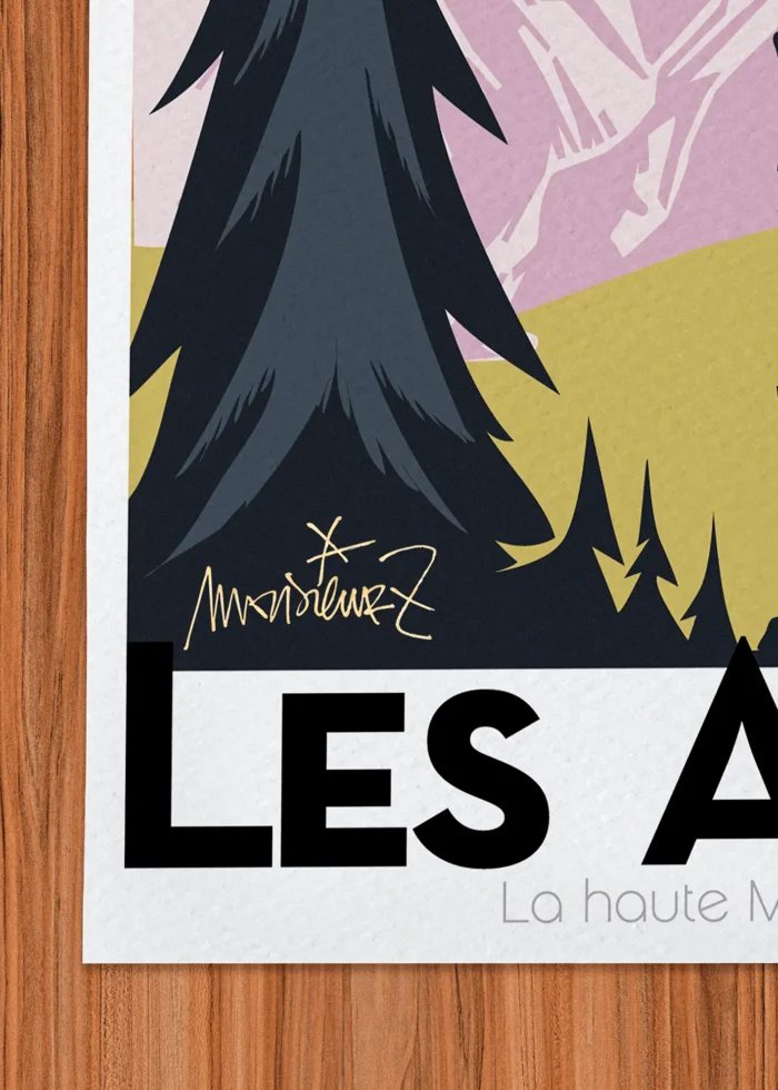 Signature-082 Affiche Montagne Signée Monsieur Z, Tirage d'art,