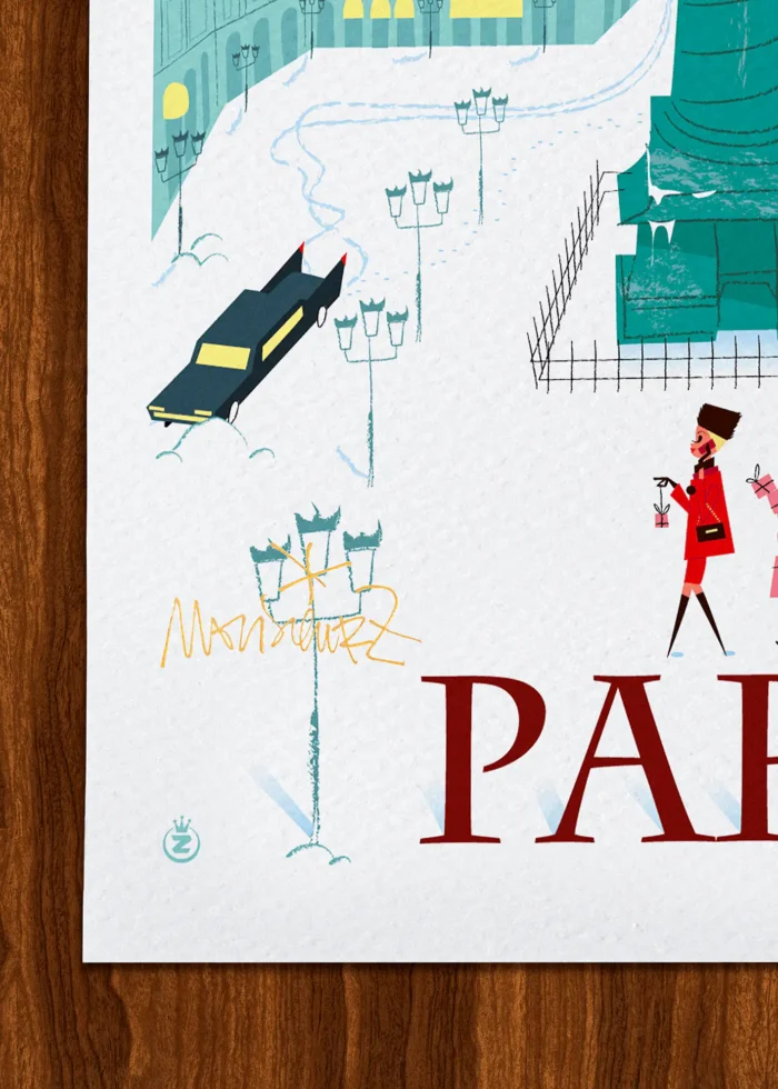 Signature-091 Affiche Paris Signée Monsieur Z, Tirage d'art,