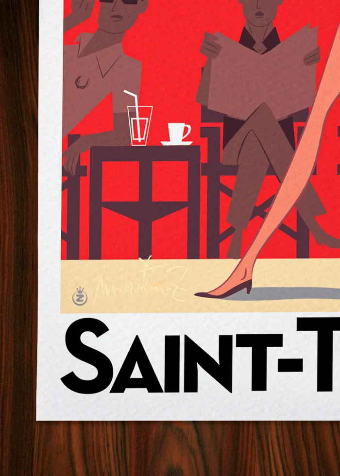 Signature-093 Affiche Saint-tropez Signée Monsieur Z, Tirage d'art,