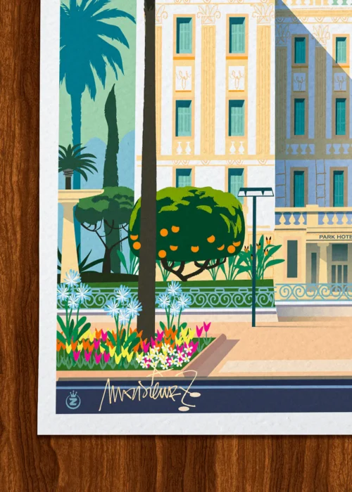 Affiche Hyères Signée Monsieur Z, Tirage d'art,