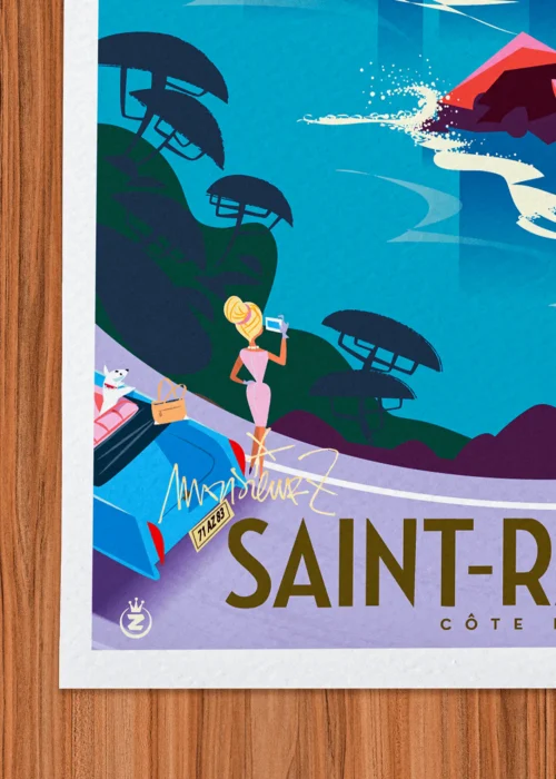 Affiche Saint-raph Signée Monsieur Z, Tirage d'art,