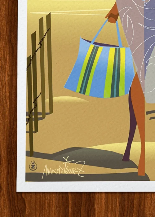 Affiche côte d'azur Signée Monsieur Z, Tirage d'art,