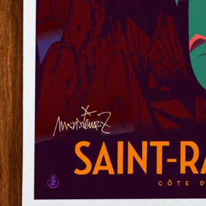 Affiche côte d'azur Signée Monsieur Z, Tirage d'art,