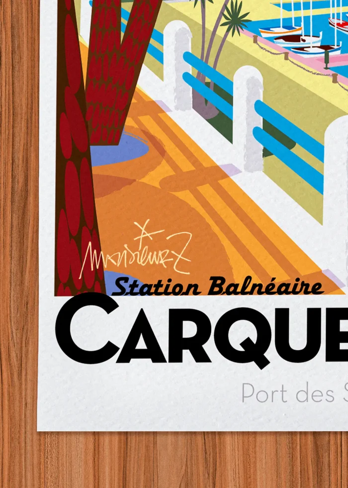 Signature-125 Affiche côte d'azur Signée Monsieur Z, Tirage d'art,