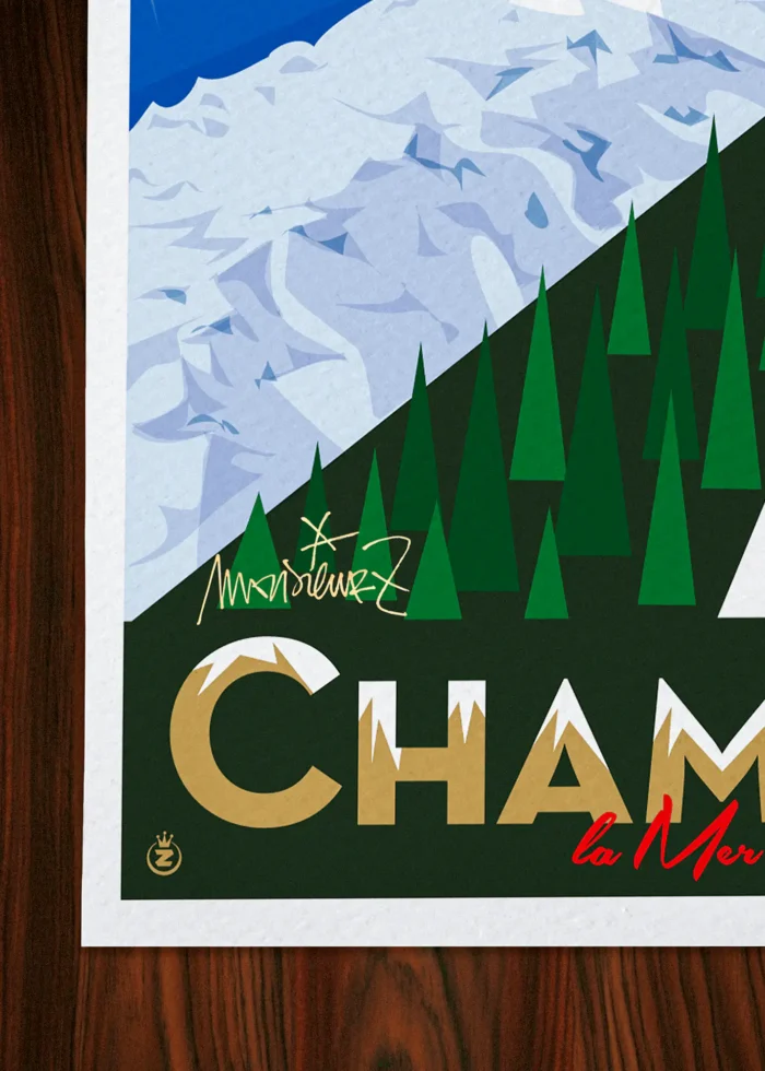 Signature-127 Affiche montagne Signée Monsieur Z, Tirage d'art,