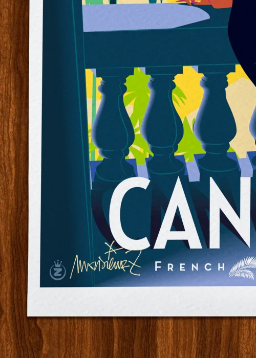 Affiche Cannes Signée Monsieur Z, Tirage d'art,