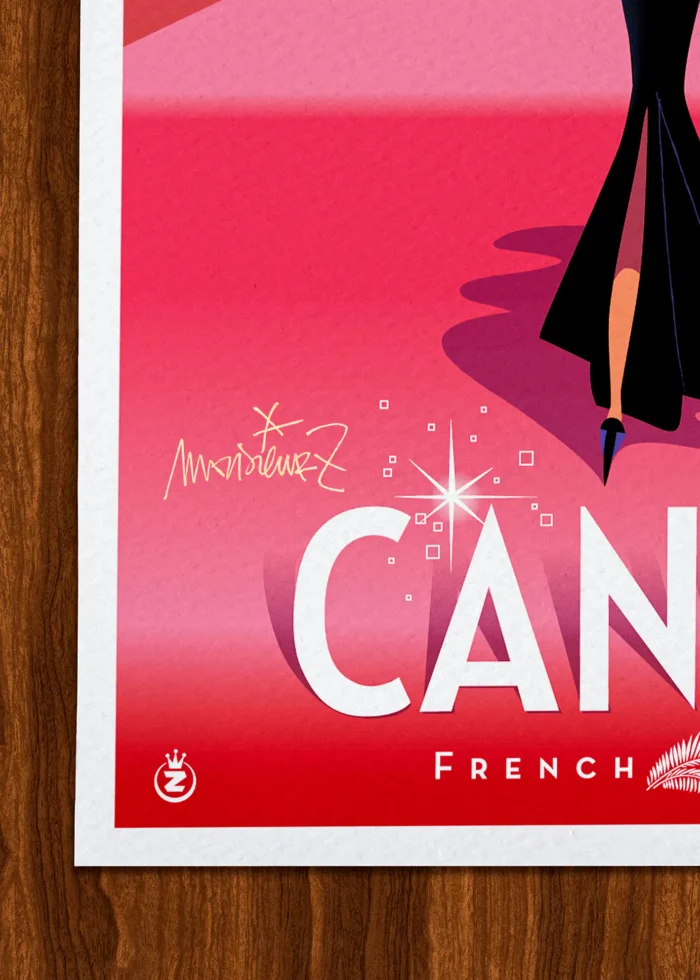Signature-137 Affiche Cannes Signée Monsieur Z, Tirage d'art,