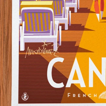 Affiche Cannes Signée Monsieur Z, Tirage d'art,