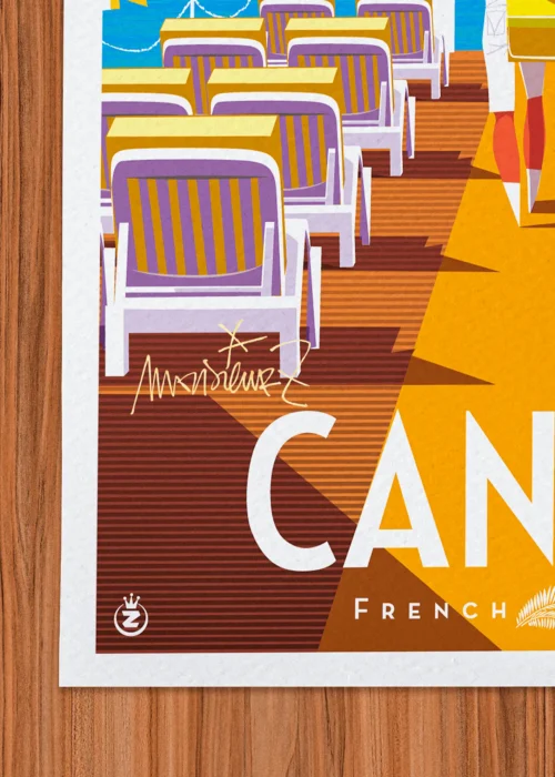 Affiche Cannes Signée Monsieur Z, Tirage d'art,